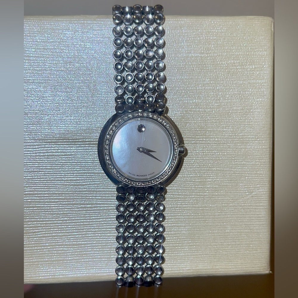 MOVADO Silver Diamond Watch *GOOD CONDITION*